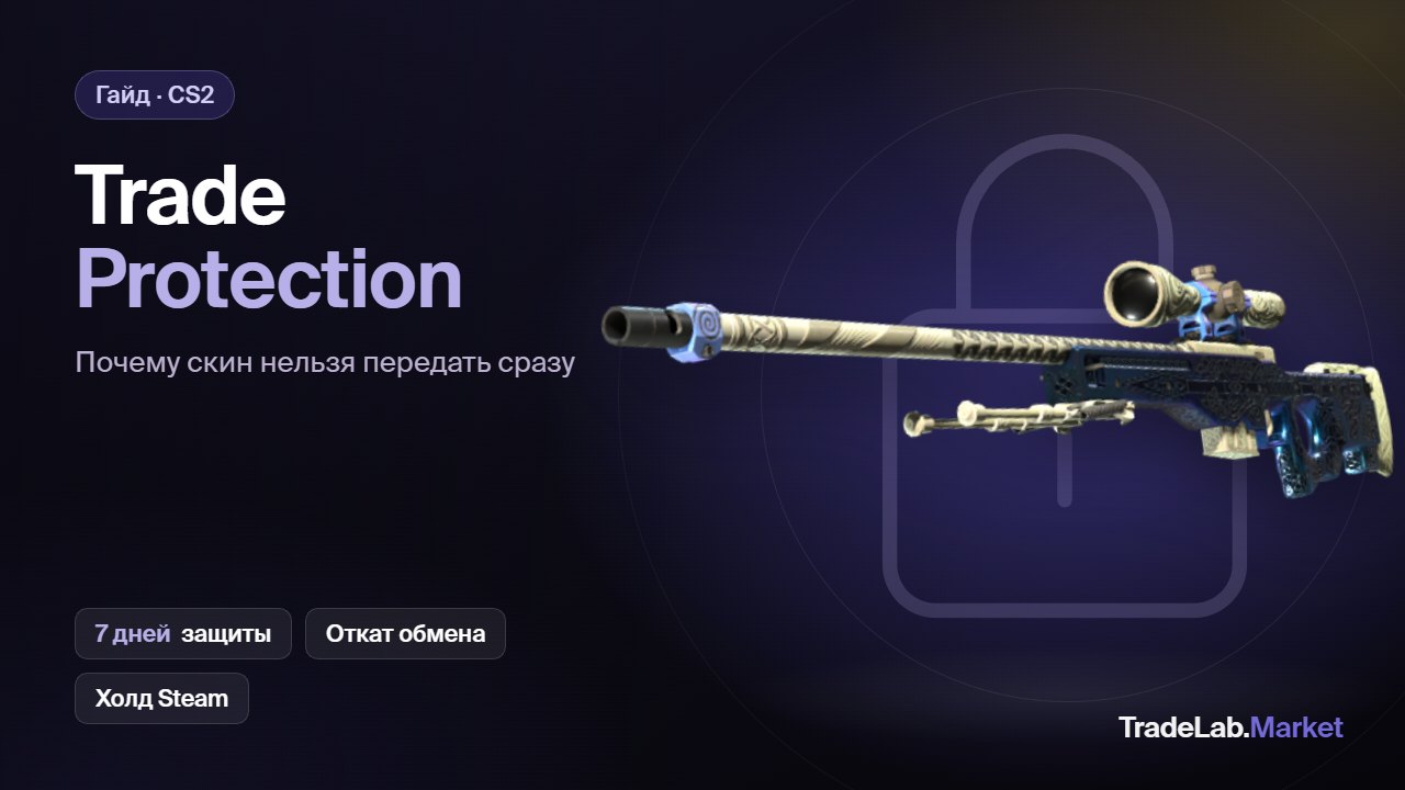 Trade Protection в CS2: AWP Gungnir на фоне замка